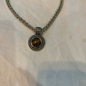 Elegant Silver and Gold Pendant Necklace